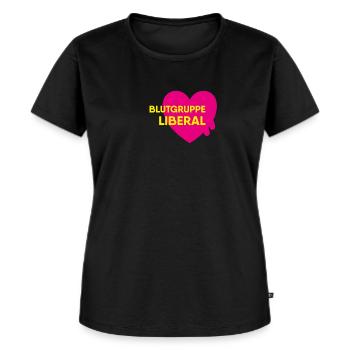Blutgruppe Liberal - FDP JuLis Junge Liberale - Frauen Premium Bio T-Shirt - Schwarz - Vorne - Selfina (174cm)