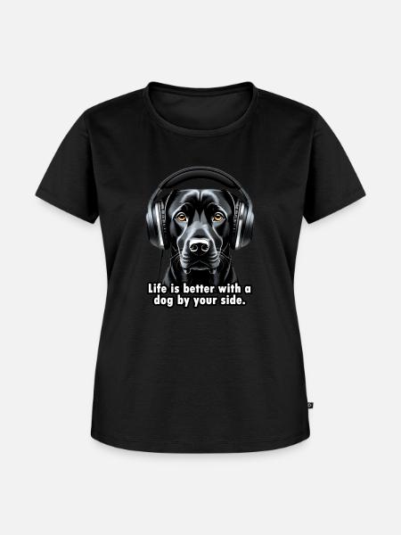 Funny black Dog Quotes - Frauen Premium Bio T-Shirt - Schwarz