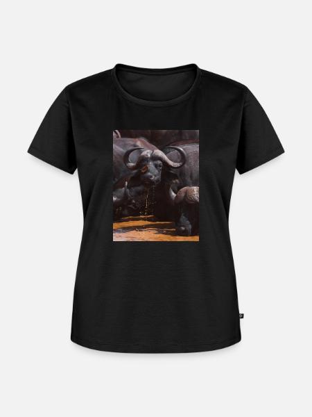 BUFFALO STRENGTH - Frauen Premium Bio T-Shirt - Schwarz