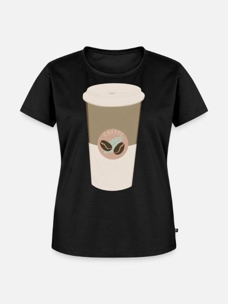 Kaffee Kaffeebecher - Frauen Premium Bio T-Shirt - Schwarz