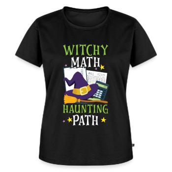 Witch Math Haunted Path Comptable Halloween - T-shirt Premium bio Femme - noir - Devant - Selfina (174cm)