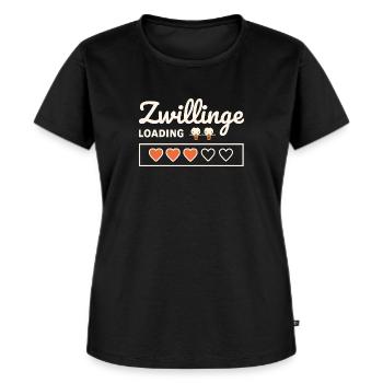 Zwillinge Loading Baby Mama Schwanger Geschenkidee - Frauen Premium Bio T-Shirt - Schwarz - Vorne - Selfina (174cm)
