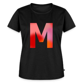 Lettre M - T-shirt Premium bio Femme - noir - Devant - Selfina (174cm)