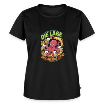 La situation est l’ivresse - T-shirt Premium bio Femme - noir - Devant - Selfina (174cm)