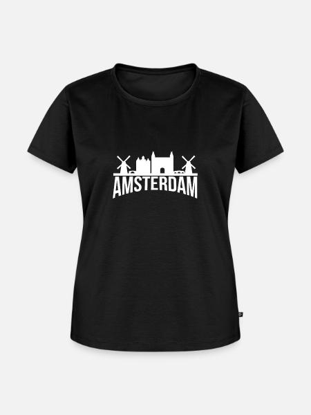 Amsterdam Skyline - Frauen Premium Bio T-Shirt - Schwarz