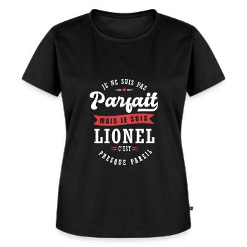 Lionel Parfait Cadeau prenom lionel - T-shirt Premium bio Femme - noir - Devant - Selfina (174cm)