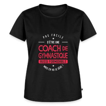 coach Gymnastique formidable cadeau humour gym - T-shirt Premium bio Femme - noir - Devant - Selfina (174cm)