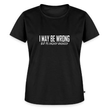 I MAY WRONG - Women's Premium Organic T-shirt - black - Front - Selfina (174cm)