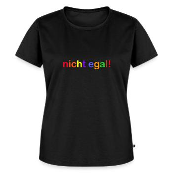 Nicht Egal mehrfarbig lustige Sprüche - Frauen Premium Bio T-Shirt - Schwarz - Vorne - Selfina (174cm)