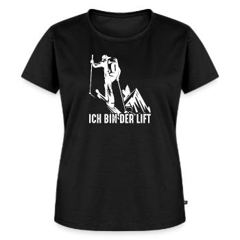 Ich bin der Lift - Skitour - Frauen Premium Bio T-Shirt - Schwarz - Vorne - Selfina (174cm)