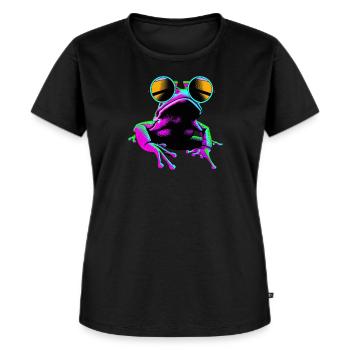 Stylefrog Synthinator - Frauen Premium Bio T-Shirt - Schwarz - Vorne - Selfina (174cm)