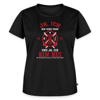 Ja, Ich Bin Eine Frau Und Ja, Ic... - Frauen Premium Bio T-Shirt - Schwarz - Vorne - Selfina (174cm)