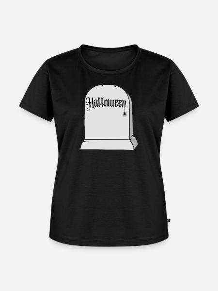 Halloween Grabstein Design - Frauen Premium Bio T-Shirt - Schwarz