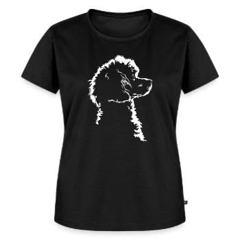 Pudel Hunde Hund Silhouette Zwergpudel Wilsigns - Frauen Premium Bio T-Shirt - Schwarz - Vorne - Selfina (174cm)