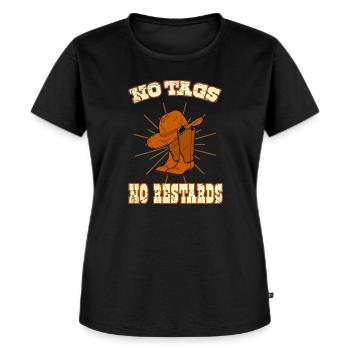 Linedance No tags no restards - Frauen Premium Bio T-Shirt - Schwarz - Vorne - Selfina (174cm)