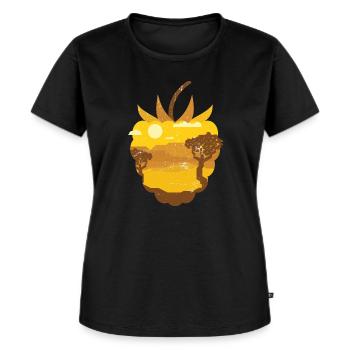 Framboise panoramique vintage - T-shirt Premium bio Femme - noir - Devant - Selfina (174cm)