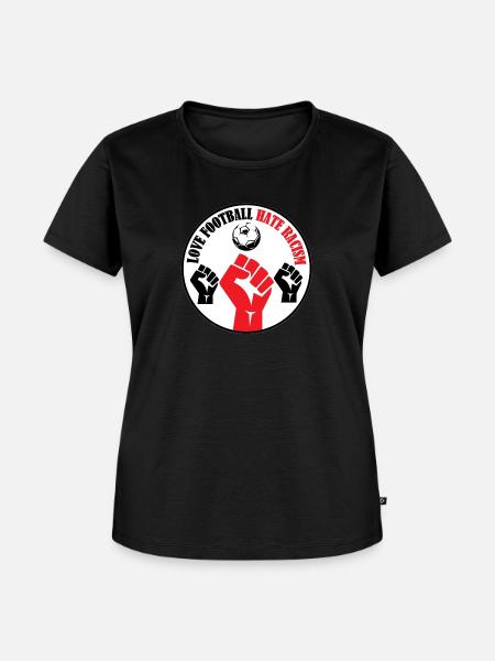 Love Football Hate Racism - Frauen Premium Bio T-Shirt - Schwarz