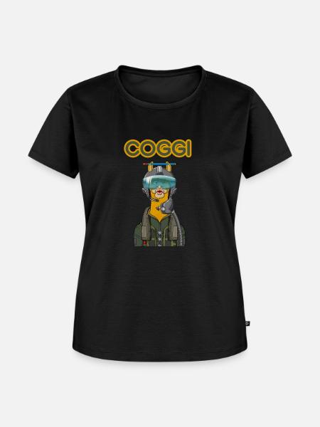 COGGI PILOT - Frauen Premium Bio T-Shirt - Schwarz