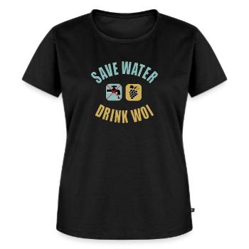 Woi Muss Soi Drink Pfälzer Wein Schorle Save Water - Frauen Premium Bio T-Shirt - Schwarz - Vorne - Selfina (174cm)