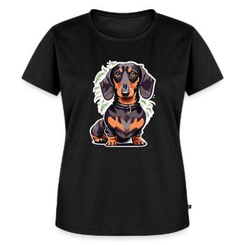 Süßer Dackel - Frauen Premium Bio T-Shirt - Schwarz - Vorne - Selfina (174cm)