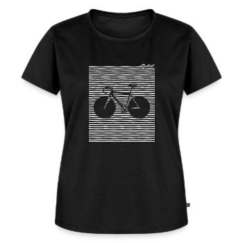 CYCLIST | Fahrrad Rennen Rennrad Radsport Geschenk - Frauen Premium Bio T-Shirt - Schwarz - Vorne - Selfina (174cm)