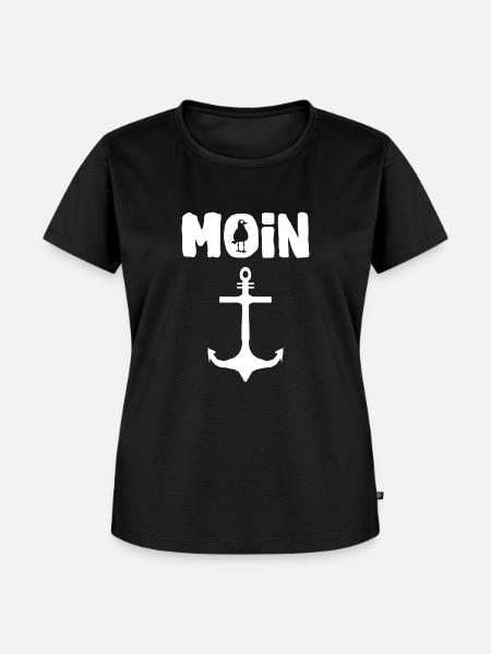 Anker Hochwasser Moin - Frauen Premium Bio T-Shirt - Schwarz