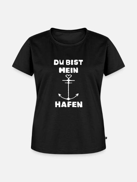 Du bist mein Hafen - Frauen Premium Bio T-Shirt - Schwarz