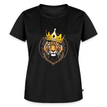 Löwe Tiger Katze - Frauen Premium Bio T-Shirt - Schwarz - Vorne - Selfina (174cm)