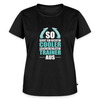 Leichtathletik Athletics Trainer Sportler Spruch - Frauen Premium Bio T-Shirt - Schwarz - Vorne - Selfina (174cm)
