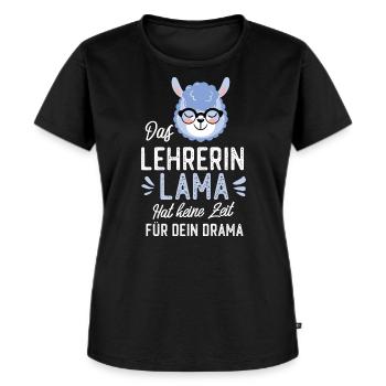 Lehrerin Lama Spruch Lustige Geschenkidee - Frauen Premium Bio T-Shirt - Schwarz - Vorne - Selfina (174cm)
