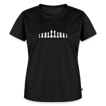 pièces d'échecs légendaires v4 - T-shirt Premium bio Femme - noir - Devant - Selfina (174cm)