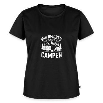 Mir Reicht's Ich Geh Campen – Camping Spruch - Frauen Premium Bio T-Shirt - Schwarz - Vorne - Selfina (174cm)