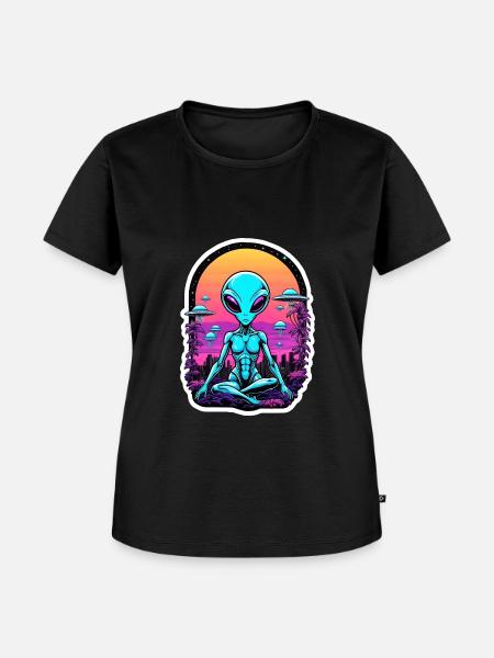 Außerirdische Meditation - Frauen Premium Bio T-Shirt - Schwarz