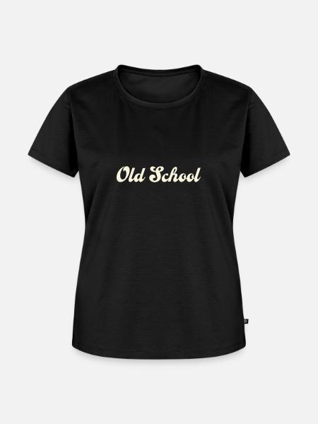 Old School Schriftzug weiß - Frauen Premium Bio T-Shirt - Schwarz