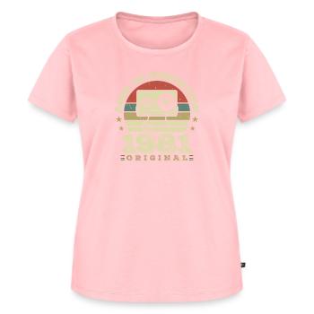 Original Vintage Jubiläumsgeschenkidee 1981 - Frauen Premium Bio T-Shirt - Rosa - Vorne - AI Model Female 172 dark (172cm)