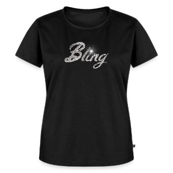 Bling Glitzer Party - Frauen Premium Bio T-Shirt - Schwarz - Vorne - Selfina (174cm)