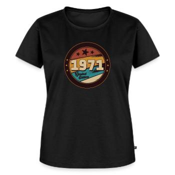 1971 - Frauen Premium Bio T-Shirt - Schwarz - Vorne - Selfina (174cm)