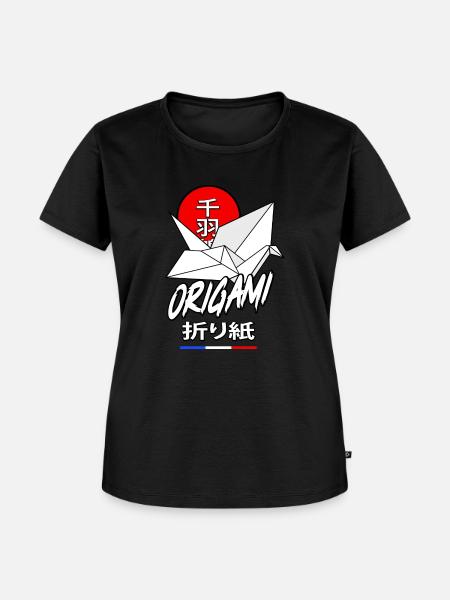 Senbazuru Origami - Frauen Premium Bio T-Shirt - Schwarz
