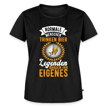 Bierbrauer Bierbrauen Bier Geschenk - Frauen Premium Bio T-Shirt - Schwarz - Vorne - Selfina (174cm)
