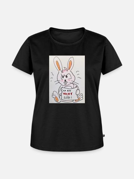 grumpy rabbit - Frauen Premium Bio T-Shirt - Schwarz