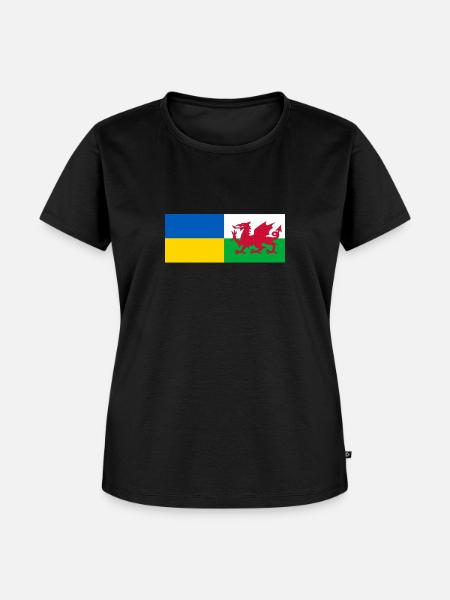 wales Ukraine - Frauen Premium Bio T-Shirt - Schwarz