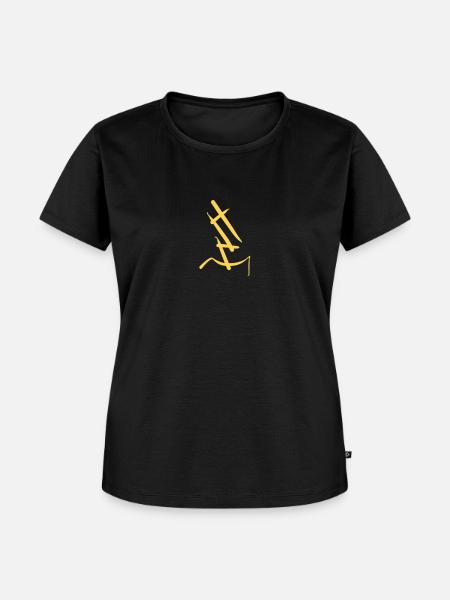 Gelbe Abstraktheit - Frauen Premium Bio T-Shirt - Schwarz