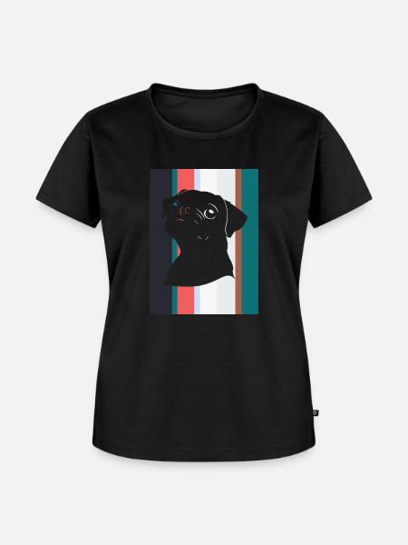 Mops Hund Fell - Frauen Premium Bio T-Shirt - Schwarz