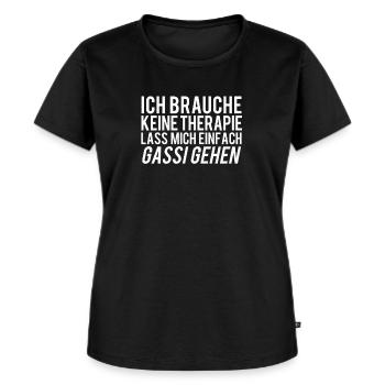 Gassi gehen Hunde Spruch - Frauen Premium Bio T-Shirt - Schwarz - Vorne - Selfina (174cm)