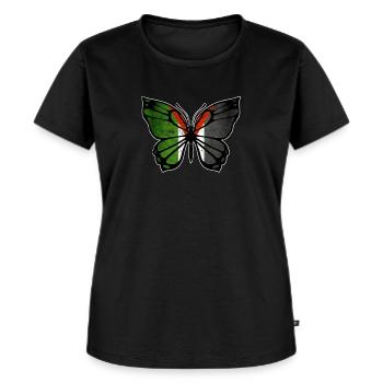 Palästina-Schmetterling - Frauen Premium Bio T-Shirt - Schwarz - Vorne - Selfina (174cm)