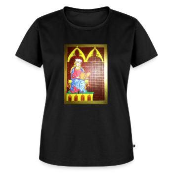 reading lady - Women's Premium Organic T-shirt - black - Front - Selfina (174cm)