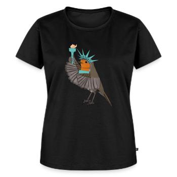 Robin as Statue of Liberty Funny Bird - Women's Premium Organic T-shirt - black - Front - Selfina (174cm)