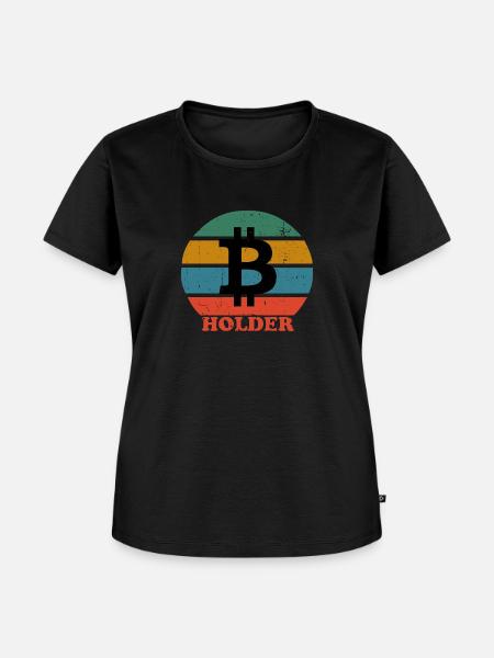 Retro Bitcoin Holder - Frauen Premium Bio T-Shirt - Schwarz