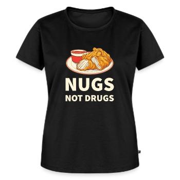 NUGS NOT DRUGS Anti drug chicken nuggets - Women's Premium Organic T-shirt - black - Front - Selfina (174cm)