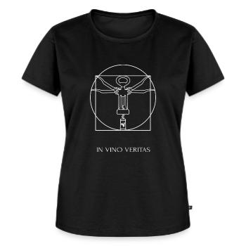 in vino veritas - Frauen Premium Bio T-Shirt - Schwarz - Vorne - Selfina (174cm)